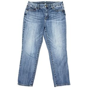 CHICOS 1 So Slimming Girlfriend Crop Denim Jeans Womens M 8 25" Inseam
